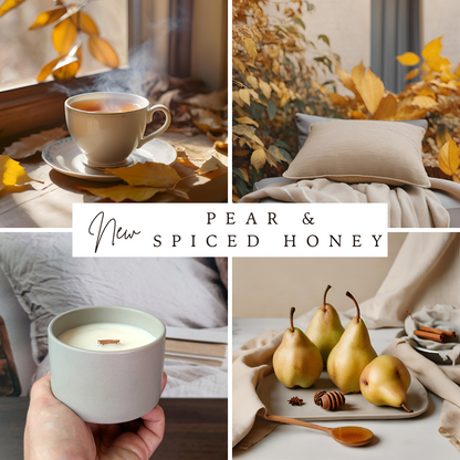 Pear & Spiced Honey 5oz | Wooden Wick Soy Candle