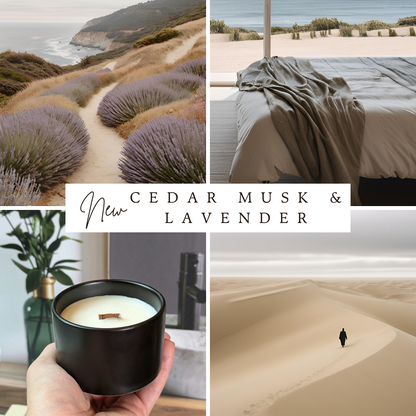 Cedar Musk & Lavender 5oz | Wooden Wick Soy Candle