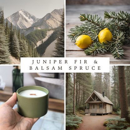 Juniper Fir & Balsam Spruce 5oz | Wooden Wick Soy Candle