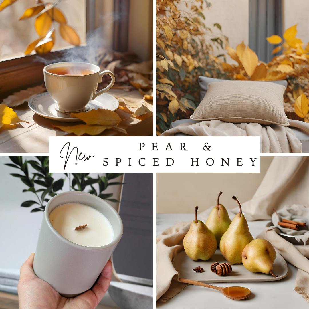 Pear & Spiced Honey 12oz | Wooden Wick Soy Candle