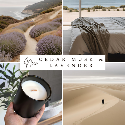 Cedar Musk & Lavender 12oz | Wooden Wick Soy Candle