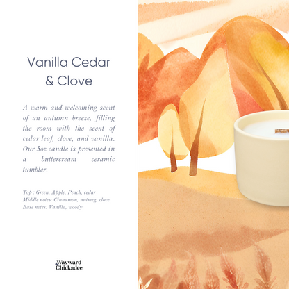 NEW - Vanilla Cedar & Clove 5oz | Wooden Wick Soy Candle