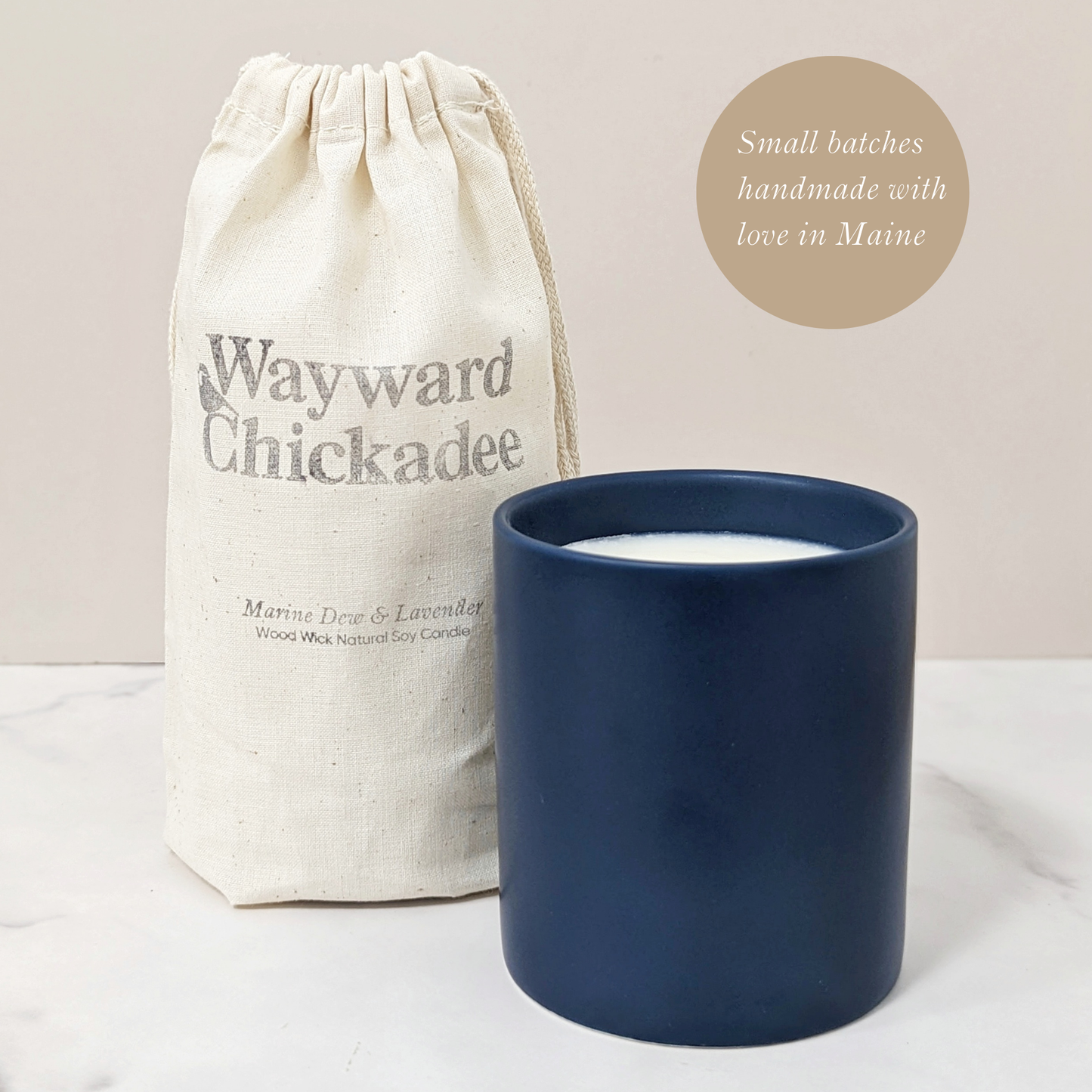 Marine Dew & Wild Lavender 12oz | Wooden Wick Soy Candle