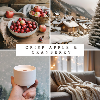 Crisp Apple & Cranberry 5oz | Wooden Wick Soy Candle