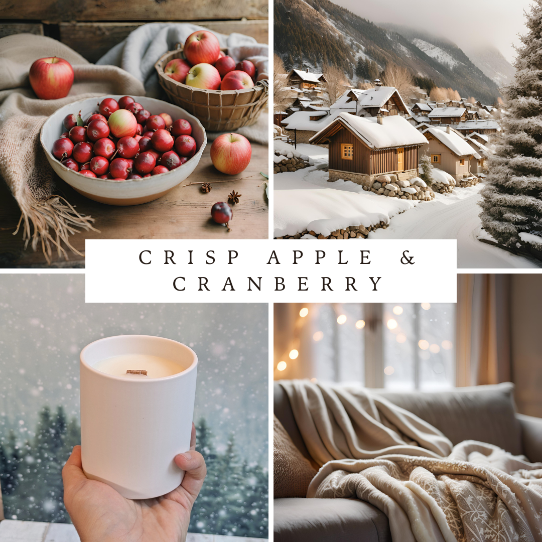 Crisp Apple & Cranberry 12oz | Wooden Wick Soy Candle